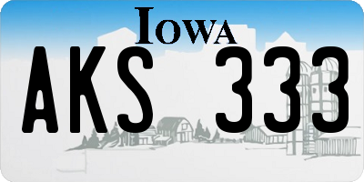IA license plate AKS333