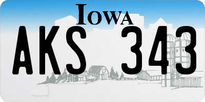 IA license plate AKS343