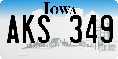 IA license plate AKS349