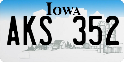 IA license plate AKS352