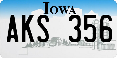 IA license plate AKS356