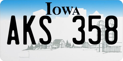 IA license plate AKS358