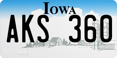 IA license plate AKS360