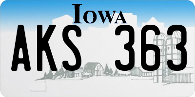 IA license plate AKS363