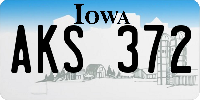 IA license plate AKS372