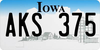 IA license plate AKS375