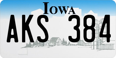 IA license plate AKS384