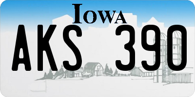 IA license plate AKS390
