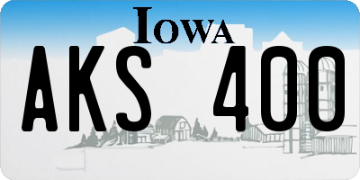 IA license plate AKS400