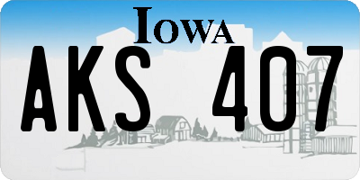IA license plate AKS407