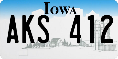 IA license plate AKS412