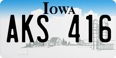 IA license plate AKS416