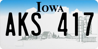IA license plate AKS417