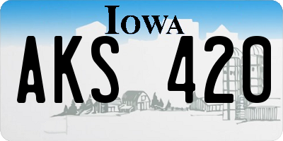 IA license plate AKS420