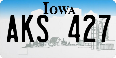 IA license plate AKS427