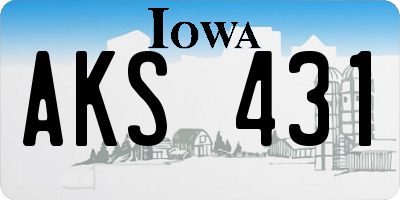 IA license plate AKS431