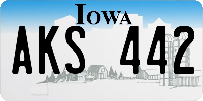IA license plate AKS442
