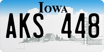 IA license plate AKS448