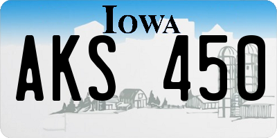 IA license plate AKS450