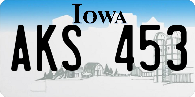 IA license plate AKS453