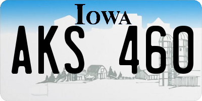 IA license plate AKS460