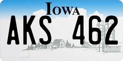 IA license plate AKS462