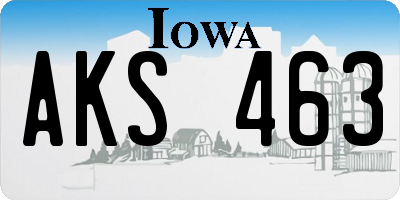IA license plate AKS463