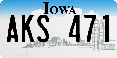IA license plate AKS471