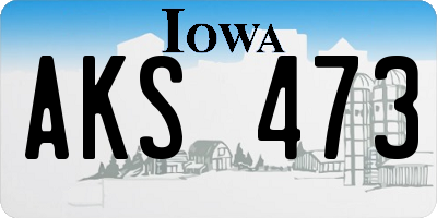 IA license plate AKS473