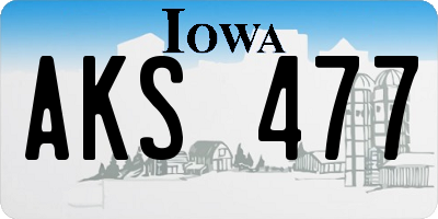 IA license plate AKS477