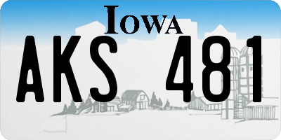 IA license plate AKS481