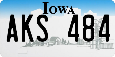 IA license plate AKS484