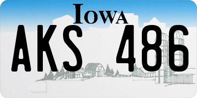 IA license plate AKS486