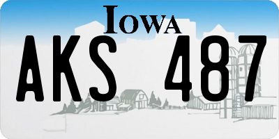IA license plate AKS487
