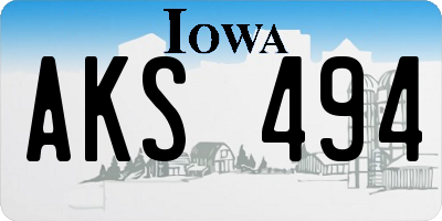 IA license plate AKS494