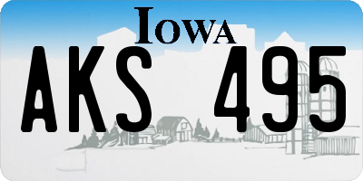 IA license plate AKS495