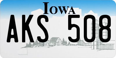 IA license plate AKS508