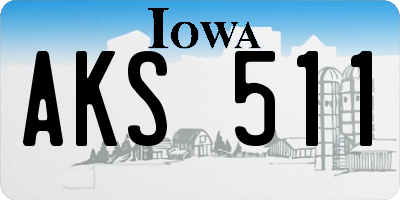 IA license plate AKS511