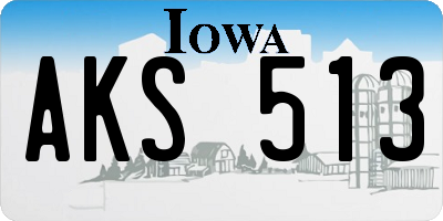 IA license plate AKS513