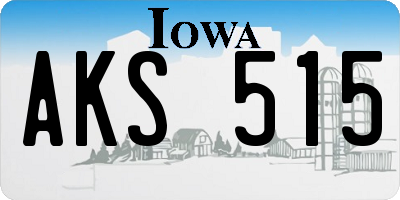 IA license plate AKS515