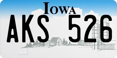 IA license plate AKS526