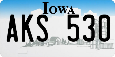 IA license plate AKS530