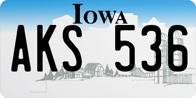 IA license plate AKS536