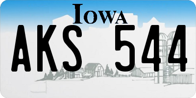 IA license plate AKS544