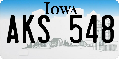 IA license plate AKS548