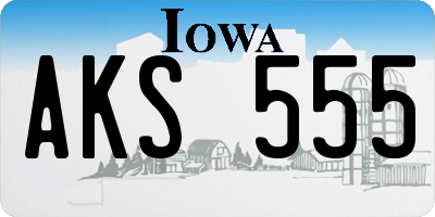 IA license plate AKS555