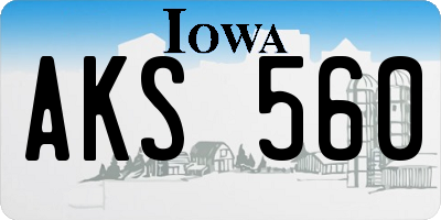 IA license plate AKS560