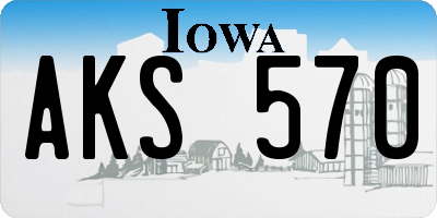 IA license plate AKS570