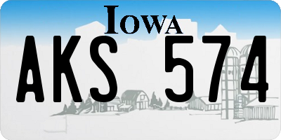 IA license plate AKS574