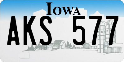 IA license plate AKS577